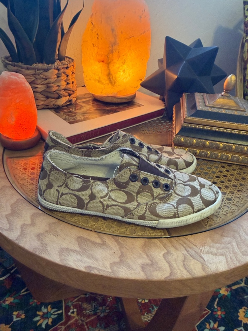 Coach Tan Signature Canvas Slip-On Sneakers - Picture 4 of 8